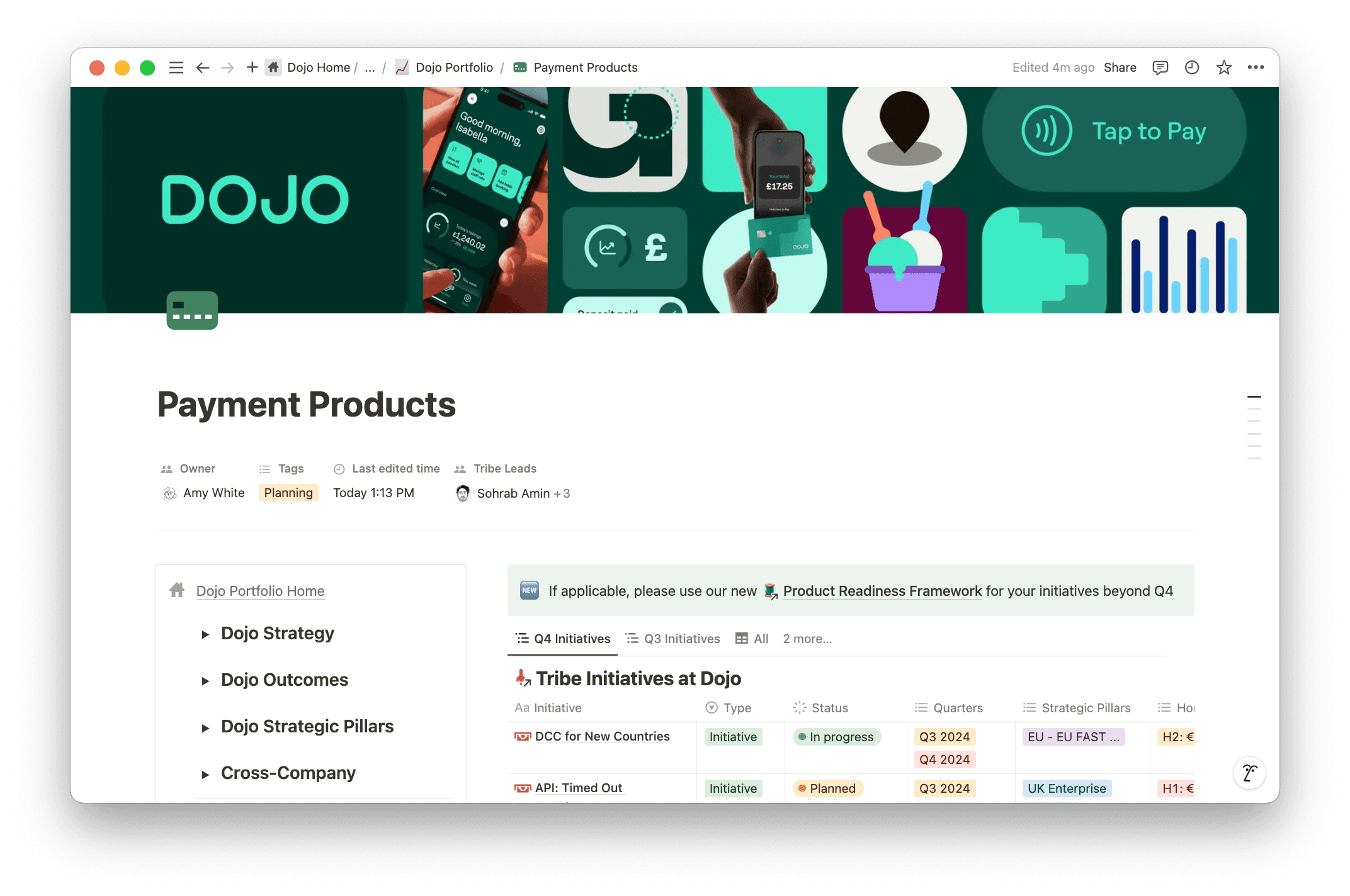Dojo's centralised workspace in Notion connects strategic priorities to individual work, giving teams complete visibility into how their daily tasks drive company-wide objectives forward.