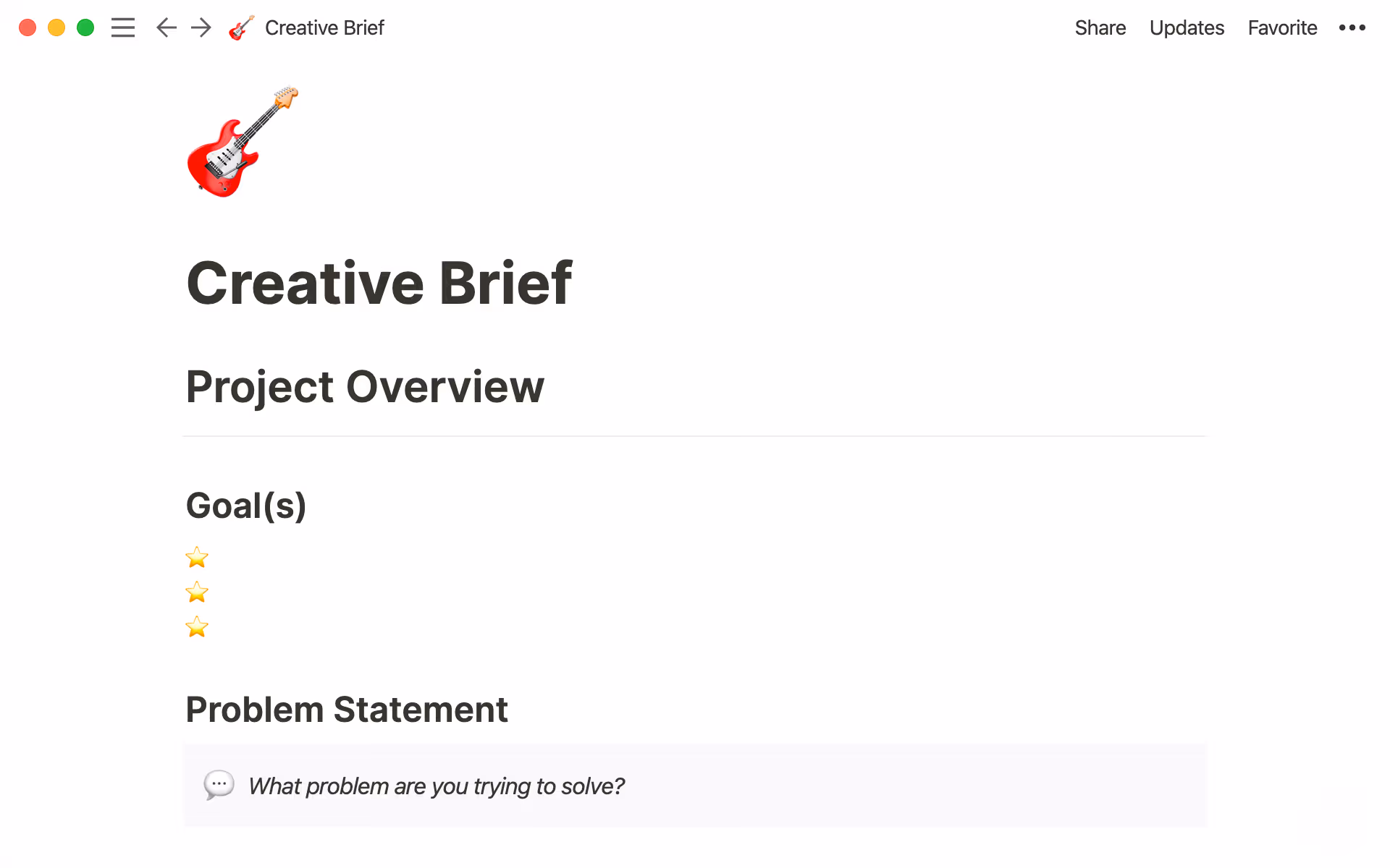 Creative brief template