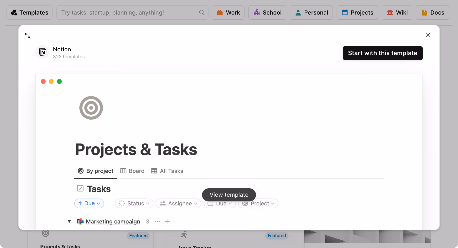 A template that's ready to be used.