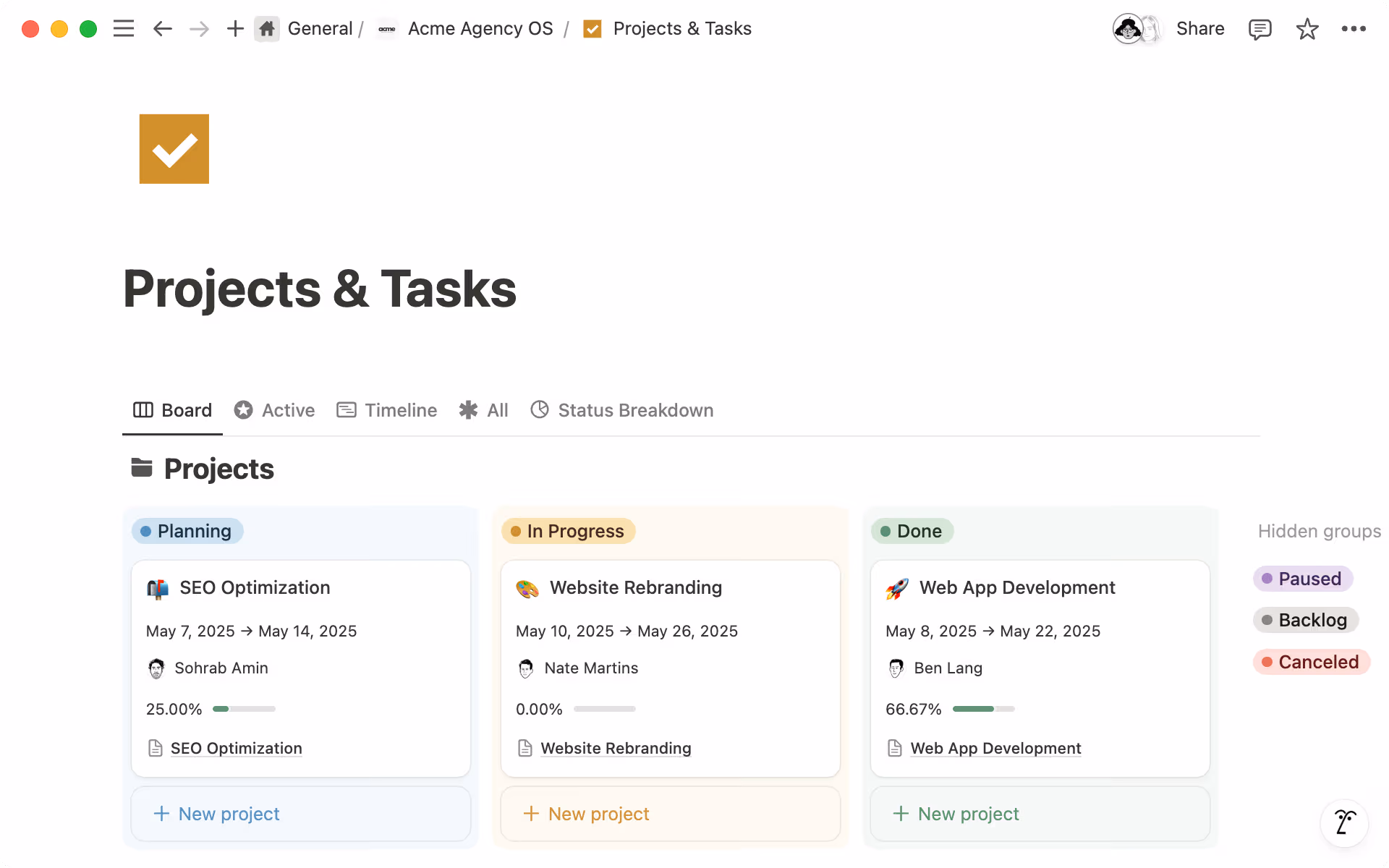 Project management non tech hero screenshot